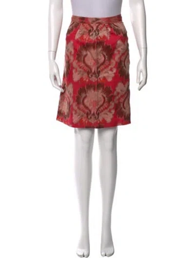 Pre-owned Tory Burch Silk Knee-length Skirt In Pink