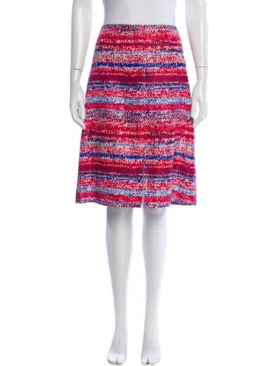 Pre-owned Tory Burch Silk Knee-length Skirt In Red