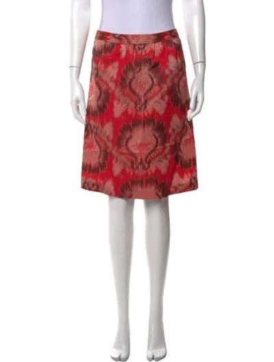 Pre-owned Tory Burch Silk Knee-length Skirt In Red