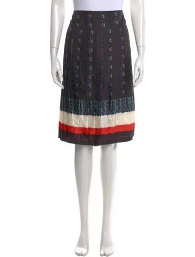 Pre-owned Tory Burch Silk Knee-length Skirt W/ Tags In Black