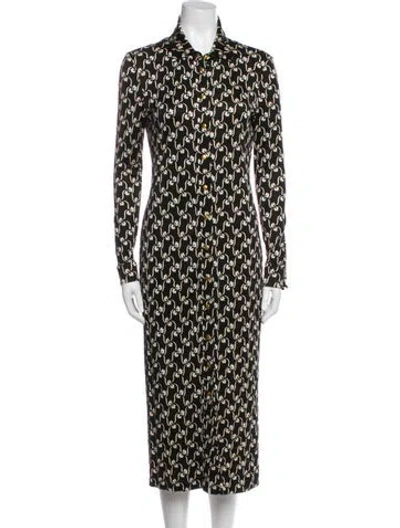 Pre-owned Tory Burch Silk Long Dress In Black