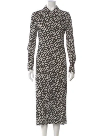 Pre-owned Tory Burch Silk Long Dress In Black