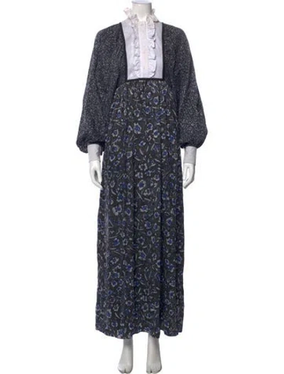 Pre-owned Tory Burch Silk Long Dress In Black