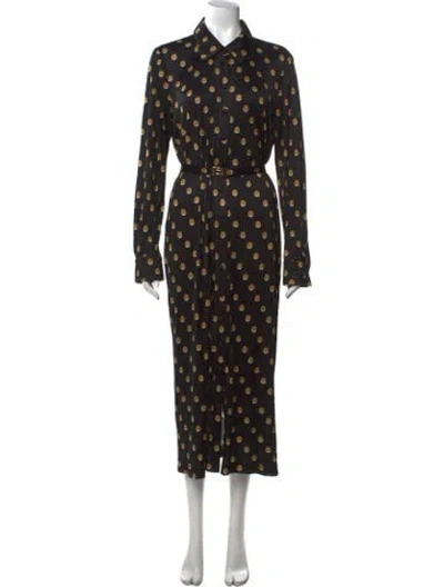Pre-owned Tory Burch Silk Long Dress In Black
