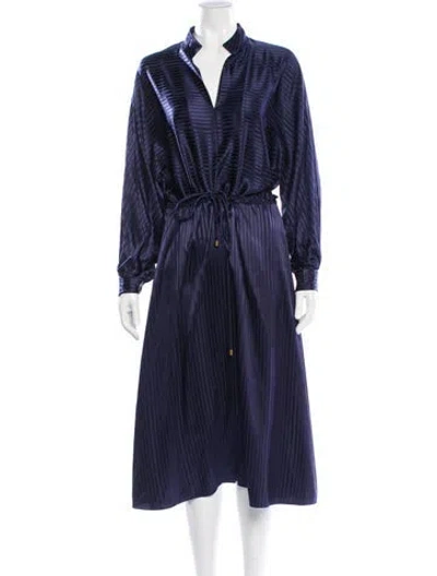 Pre-owned Tory Burch Silk Long Dress In Blue