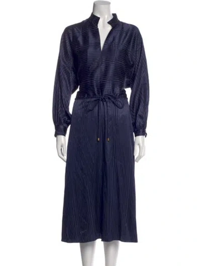 Pre-owned Tory Burch Silk Long Dress In Blue