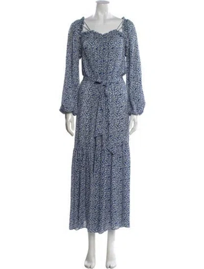 Pre-owned Tory Burch Silk Long Dress In Blue
