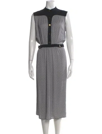 Pre-owned Tory Burch Silk Long Dress In Blue