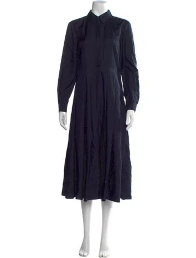 Pre-owned Tory Burch Silk Long Dress In Blue