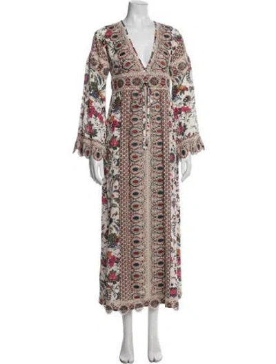 Pre-owned Tory Burch Silk Long Dress In Blue
