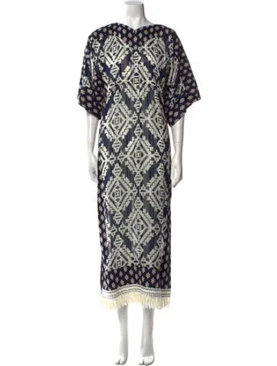 Pre-owned Tory Burch Silk Long Dress In Multi