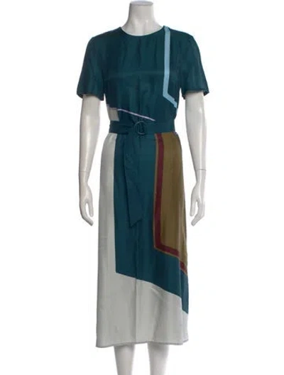 Pre-owned Tory Burch Silk Long Dress In Multi