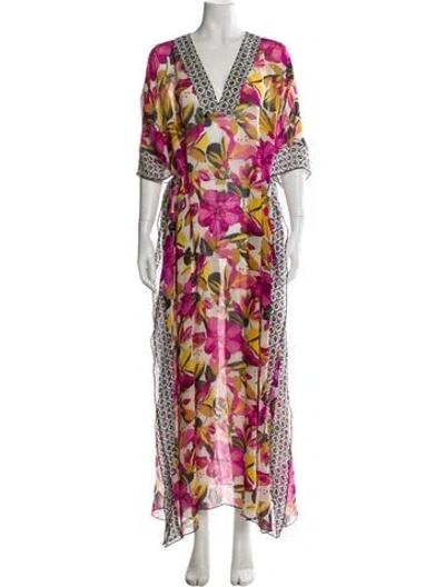 Pre-owned Tory Burch Silk Long Dress In Multi
