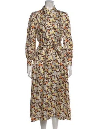 Pre-owned Tory Burch Silk Long Dress In Multi