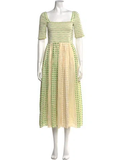 Pre-owned Tory Burch Silk Long Dress In Neutral