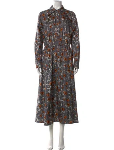 Pre-owned Tory Burch Silk Long Dress In Neutral