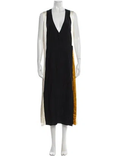 Pre-owned Tory Burch Silk Long Dress In Neutral