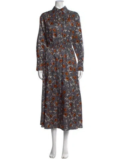 Pre-owned Tory Burch Silk Long Dress In Neutrals