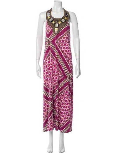 Pre-owned Tory Burch Silk Long Dress In Pink