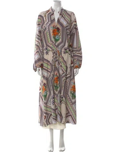Pre-owned Tory Burch Silk Long Dress In Purple