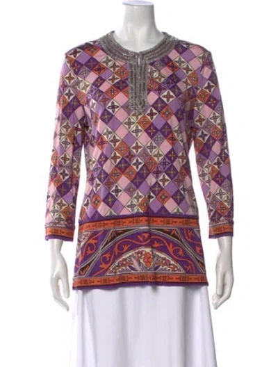Pre-owned Tory Burch Silk Long Dress In Purple