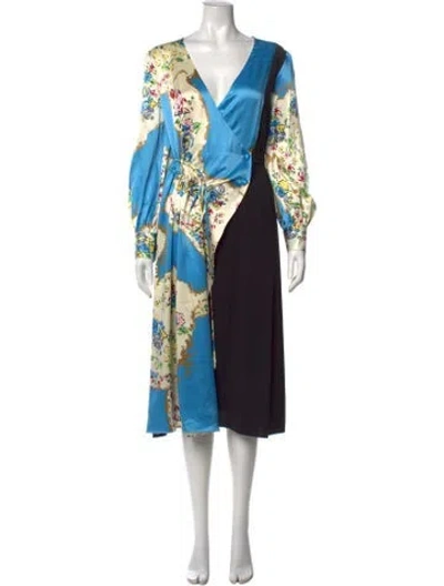 Pre-owned Tory Burch Silk Long Dress W/ Tags In Multi
