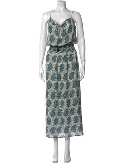 Pre-owned Tory Burch Silk Long Dress In White