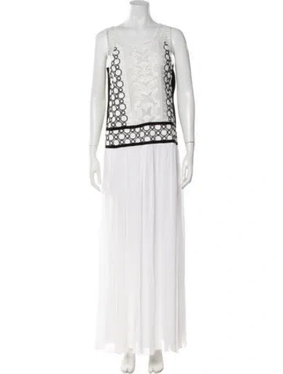 Pre-owned Tory Burch Silk Long Dress In White