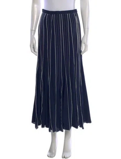 Pre-owned Tory Burch Silk Long Skirt In Blue