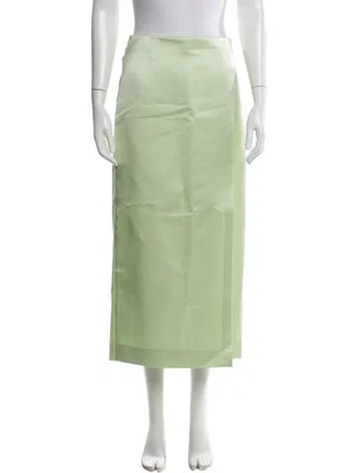 Pre-owned Tory Burch Silk Long Skirt In Green