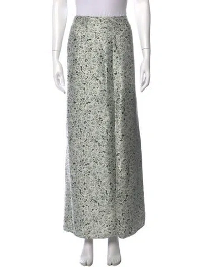 Pre-owned Tory Burch Silk Long Skirt In Green