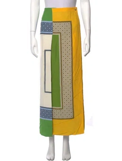 Pre-owned Tory Burch Silk Long Skirt In Neutral