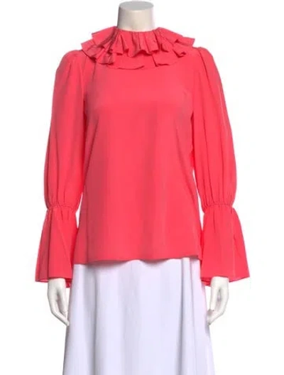 Pre-owned Tory Burch Silk Long Sleeve Blouse In Pink