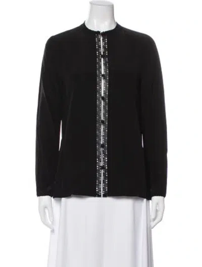 Pre-owned Tory Burch Silk Long Sleeve Top In Black