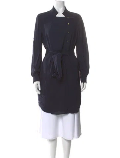 Pre-owned Tory Burch Silk Long Sleeve Tunic In Gray