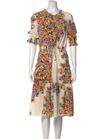 Pre-owned Tory Burch Silk Midi Length Dress