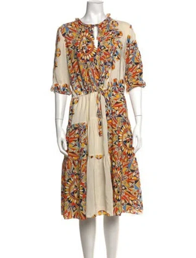 Pre-owned Tory Burch Silk Midi Length Dress