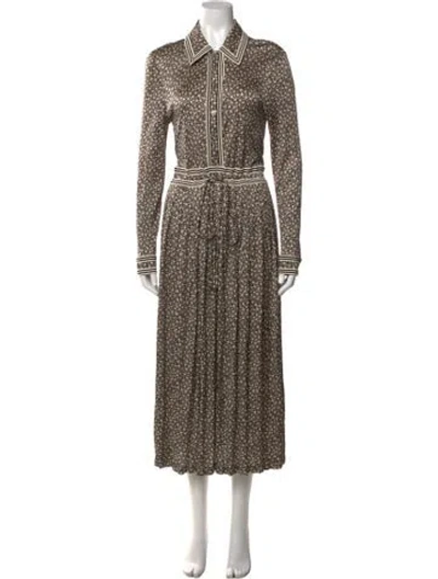Pre-owned Tory Burch Silk Midi Length Dress In Black