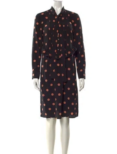 Pre-owned Tory Burch Silk Midi Length Dress In Black