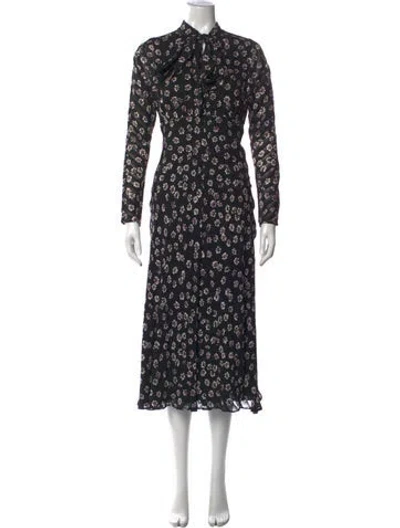 Pre-owned Tory Burch Silk Midi Length Dress In Black