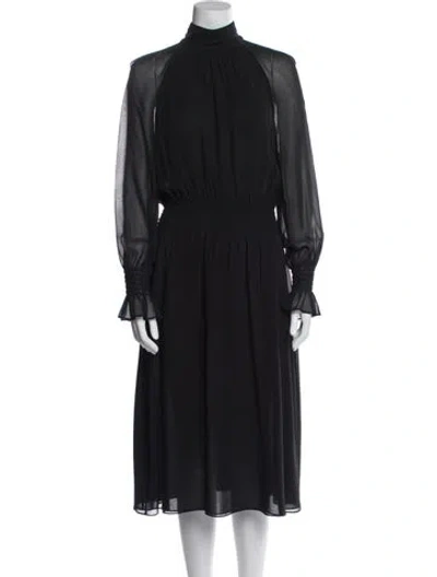 Pre-owned Tory Burch Silk Midi Length Dress In Blue