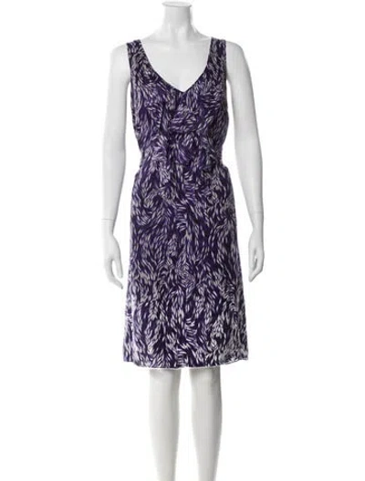 Pre-owned Tory Burch Silk Midi Length Dress In Blue