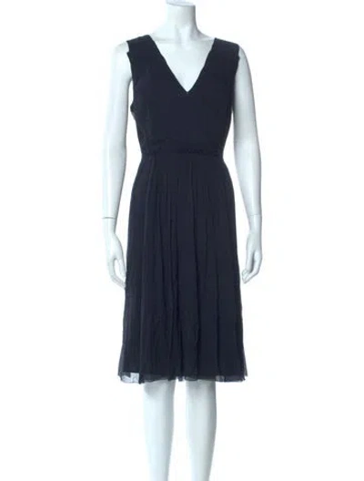 Pre-owned Tory Burch Silk Midi Length Dress In Green