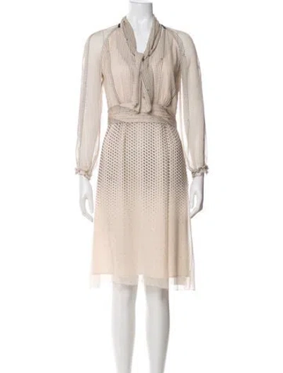 Pre-owned Tory Burch Silk Midi Length Dress In Multi