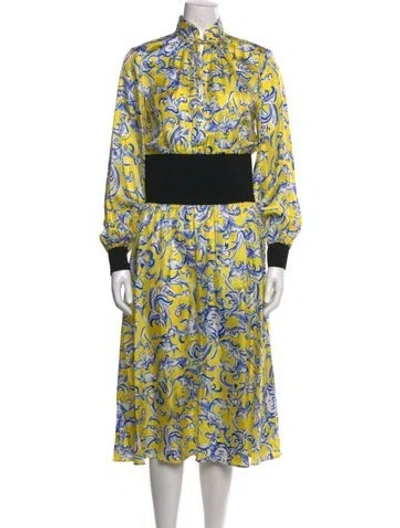 Pre-owned Tory Burch Silk Midi Length Dress In Multi
