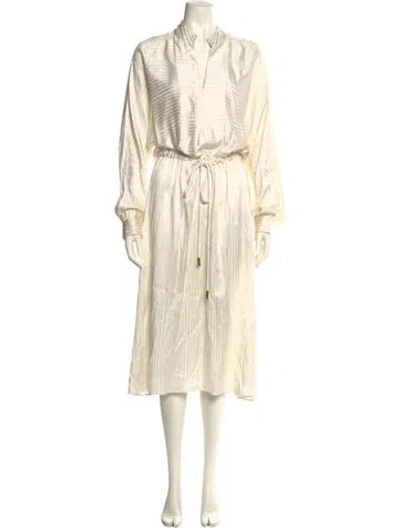 Pre-owned Tory Burch Silk Midi Length Dress In Neutral