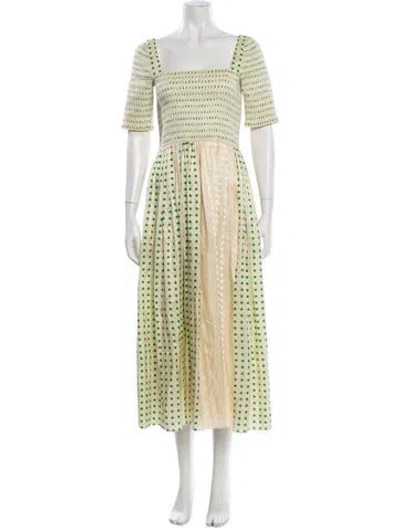 Pre-owned Tory Burch Silk Midi Length Dress In Neutral