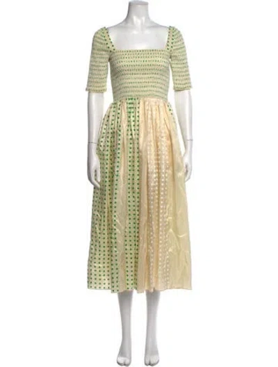 Pre-owned Tory Burch Silk Midi Length Dress In Neutral
