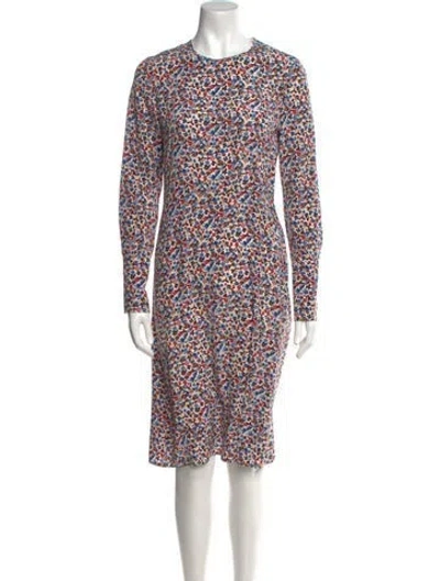 Pre-owned Tory Burch Silk Midi Length Dress In Neutrals