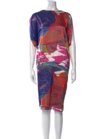 Pre-owned Tory Burch Silk Midi Length Dress In Pink
